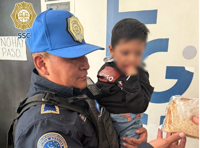 Policía de la SSC resguardaron a menor de 2 años extraviado